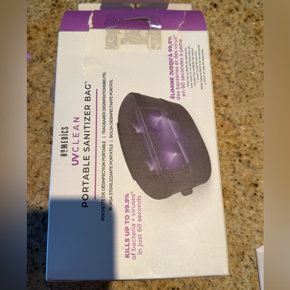 Homedics UV Clean Sanitizer Bag - Purple and Gray - Picture 5 of 5